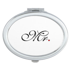 Mr. Husband Groom His Her Newly Weds Compact Mirror