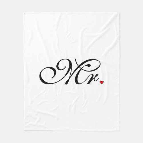 Mr Husband Groom His Her Newly Weds Fleece Blanket