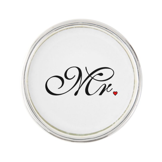 Mr. Husband Groom His Her Newly Weds Lapel Pin (Front)