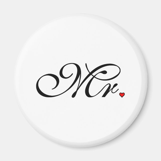 Mr. Husband Groom His Her Newly Weds Magnet (Front)