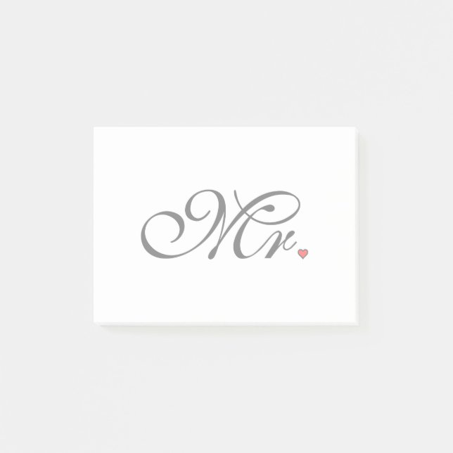 Mr. Husband Groom His Her Newly Weds Post-it Notes (Front)