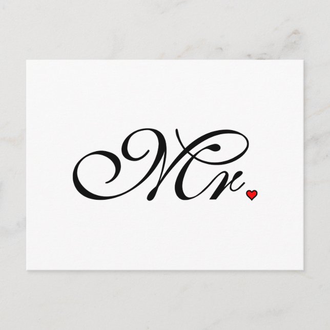 Mr. Husband Groom His Her Newly Weds Postcard (Front)