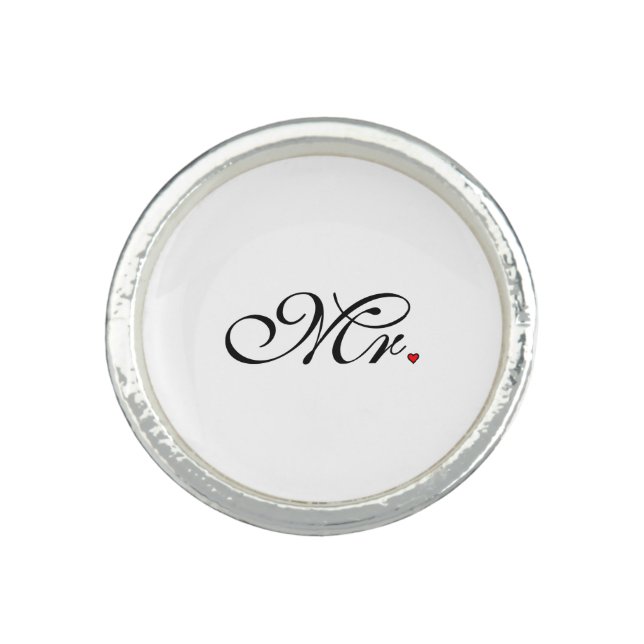 Mr. Husband Groom His Her Newly Weds Ring (Front)