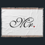 Mr. Husband Groom His Her Newly Weds Throw Blanket<br><div class="desc">Click the "CUSTOMIZE IT!" button to reveal a color selector and change the background color of this product to your favorite custom color. A classic monogram for Mr. and Mrs. for newly weds established couples mom dad girlfriend or boyfriend. A perfect last minute gift idea. Mr. and Mrs. Husband Wife...</div>