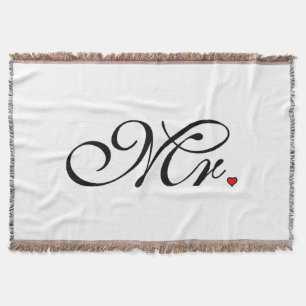 Mr. Husband Groom His Her Newly Weds Throw Blanket