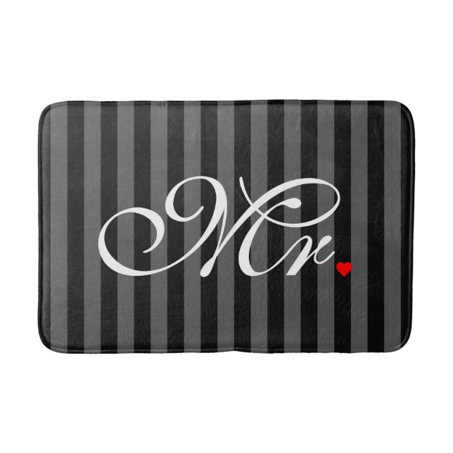 Mr. Husband Groom His Hers Newly Weds Bathroom Mat (Front)