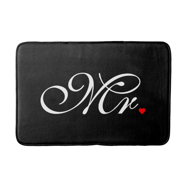 Mr. Husband Groom His Hers Newly Weds Bathroom Mat (Front)