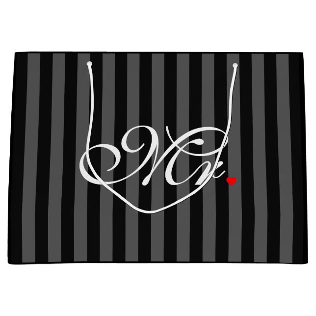 Mr. Husband Groom His Hers Newly Weds Large Gift Bag (Front)