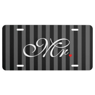 Mr. Husband Groom His Hers Newly Weds License Plate