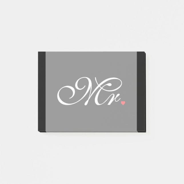 Mr. Husband Groom His Hers Newly Weds Post-it Notes (Front)
