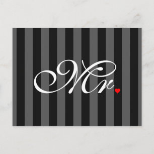 Mr. Husband Groom His Hers Newly Weds Postcard