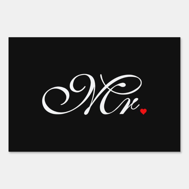 Mr. Husband Groom His Hers Newly Weds Sign (Front)