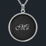 Mr. Husband Groom His Hers Newly Weds Sterling Silver Necklace<br><div class="desc">A classic monogram for Mr. and Mrs. for newly weds established couples mom dad girlfriend or boyfriend. A perfect last minute gift idea. Mr. and Mrs. Husband Wife His Hers Newly Weds on a custom gift to wear or to share. Use the "Message" link to contact us with your special...</div>
