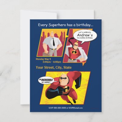 Mr. Incredible Birthday Invitation