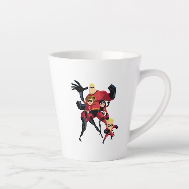 Mr. Incredible Elastigirl Violet Parr Dash Parr Latte Mug (Right)