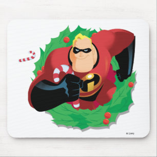 Mr. Incredible Holiday Wreath Disney Mouse Pad