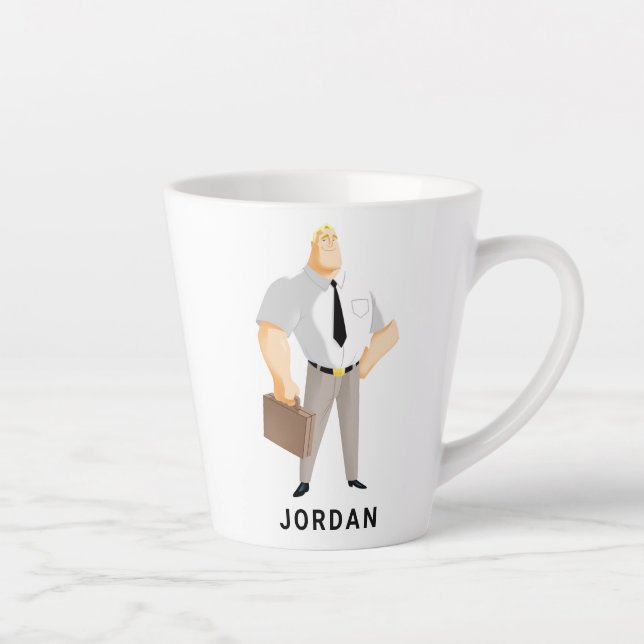 Mr. Incredible plain clothes civilian briefcase Latte Mug (Right)