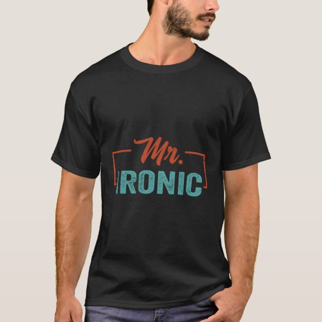 Mr Ironic Jokes Minimalist Guy T-Shirt (Front)