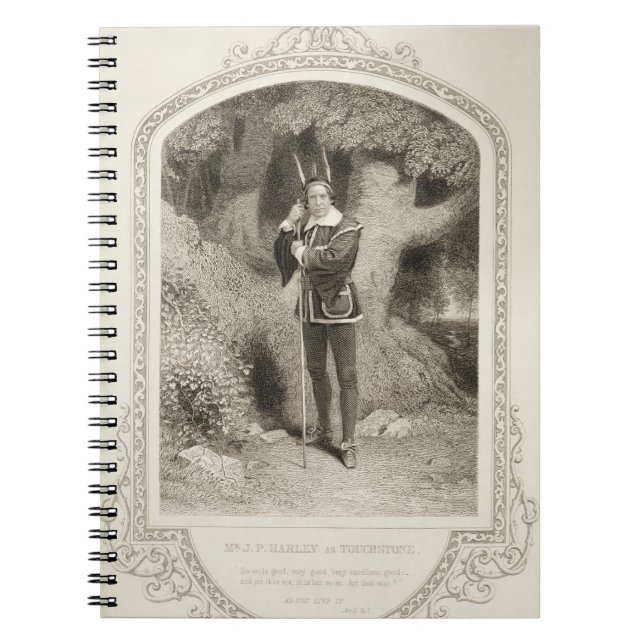 Mr J.P. Harley as Touchstone, Act V Scene 1, in As Notebook (Front)