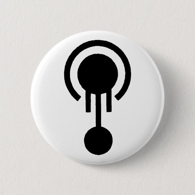 Mr. Jellyfish Crop Circle Logo Pinback Button (Front)