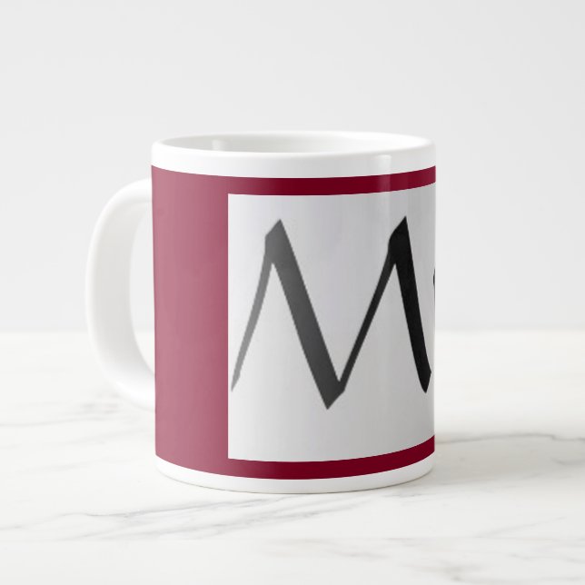 Mr. Jumbo Mug, Burgandy III Giant Coffee Mug (Front Left)