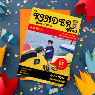 Mr kinder grad cute bear photo Magazine Cover  Invitation