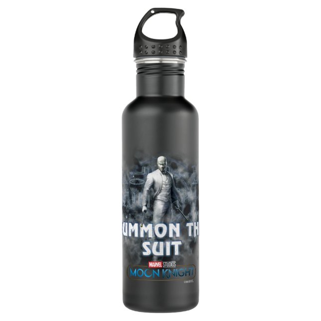 Mr. Knight - Summon The Suit Stainless Steel Water Bottle (Front)