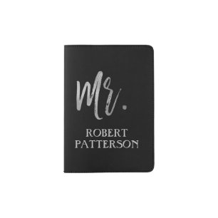 Mr. Last Name Typography Passport Holder