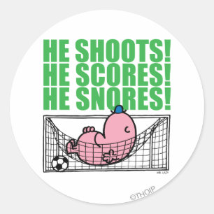 Mr. Lazy Napping In A Soccer Goal Classic Round Sticker