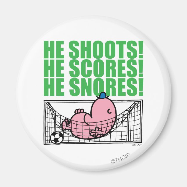 Mr. Lazy Napping In A Soccer Goal Magnet (Front)