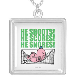 Mr. Lazy Napping In A Soccer Goal Silver Plated Necklace