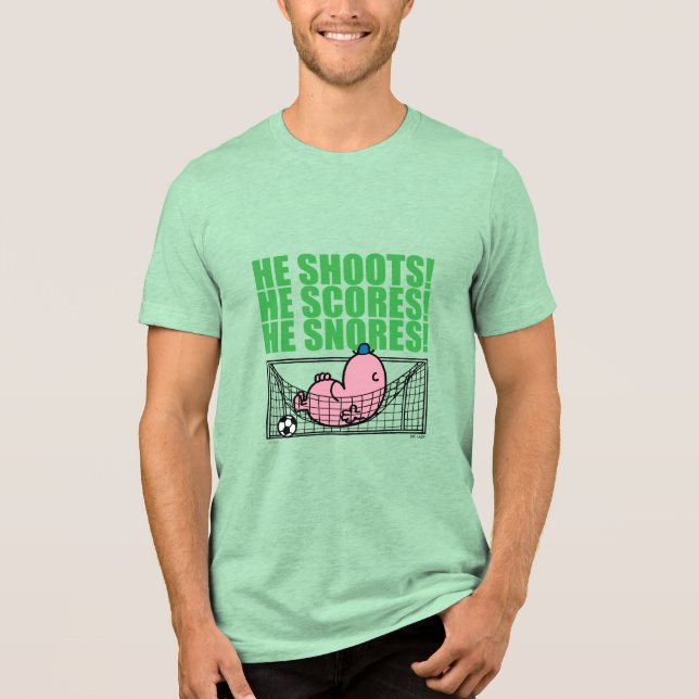 Mr. Lazy Napping In A Soccer Goal Tri-Blend Shirt (Front)