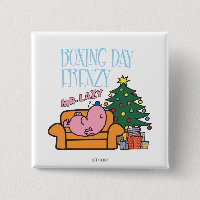 Mr. Lazy Resting On A Couch Pinback Button (Front)