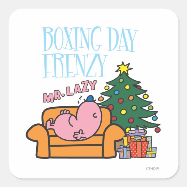 Mr. Lazy Resting On A Couch Square Sticker (Front)