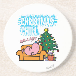 Mr. Lazy's Christmas Chill Sandstone Coaster