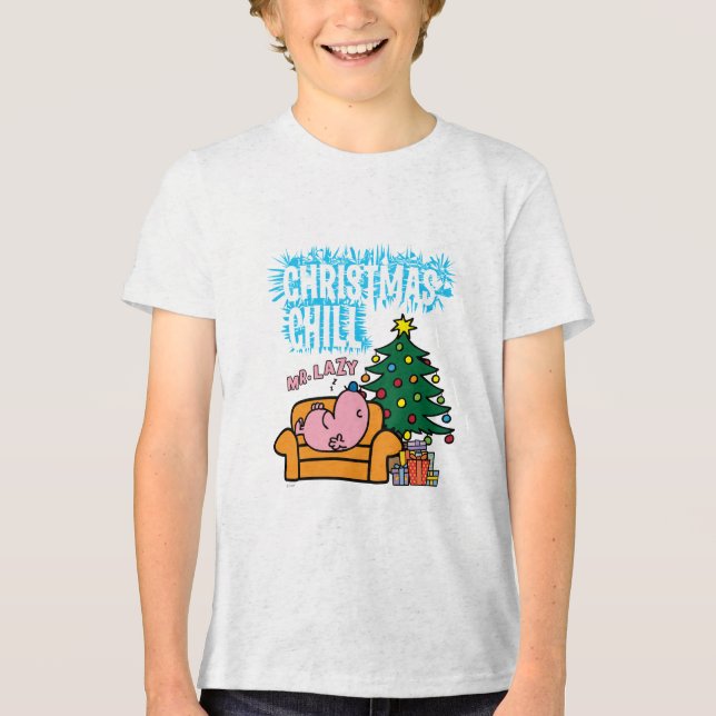 Mr. Lazy's Christmas Chill Tri-Blend Shirt (Front)