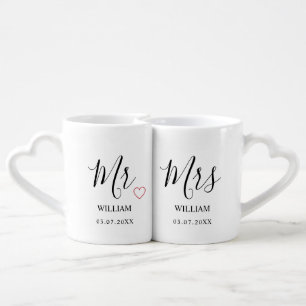 Mr. Love Mrs. Custom Last Name Coffee Mug Set