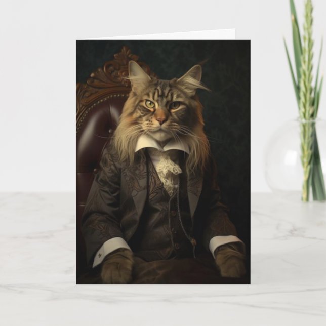 Mr. Lover, Lover Cat Greeting Card (Front)