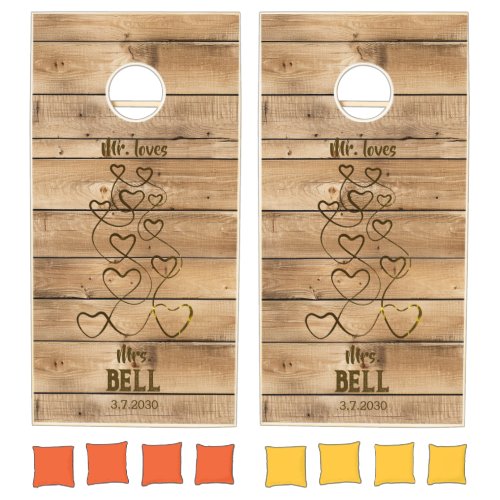 Mr Loves Mrs Wedding  Cornhole Set