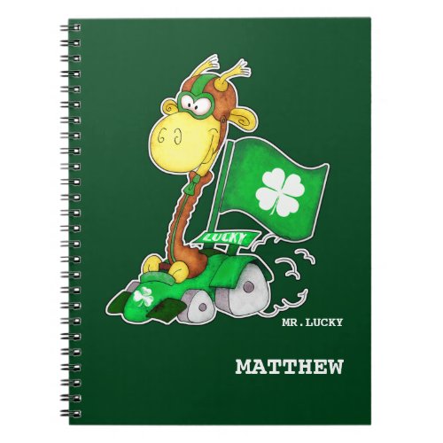 Mr Lucky Funny Giraffe StPatricks Day Custom Notebook