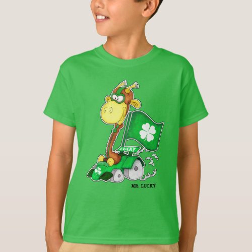 Mr Lucky Funny Giraffe StPatricks Day  T_Shirt