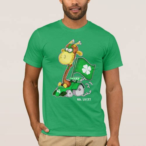 Mr Lucky Funny Giraffe StPatricks Day T_Shirt