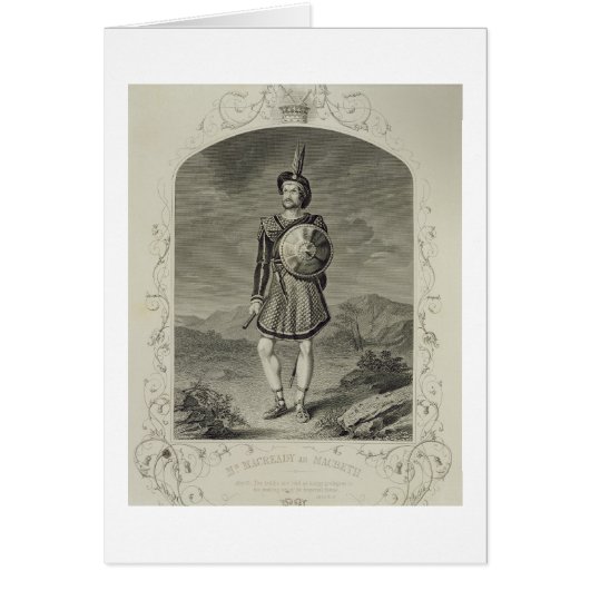 Mr Macready as Macbeth, Act I Scene 3, in the play Cards (Front)