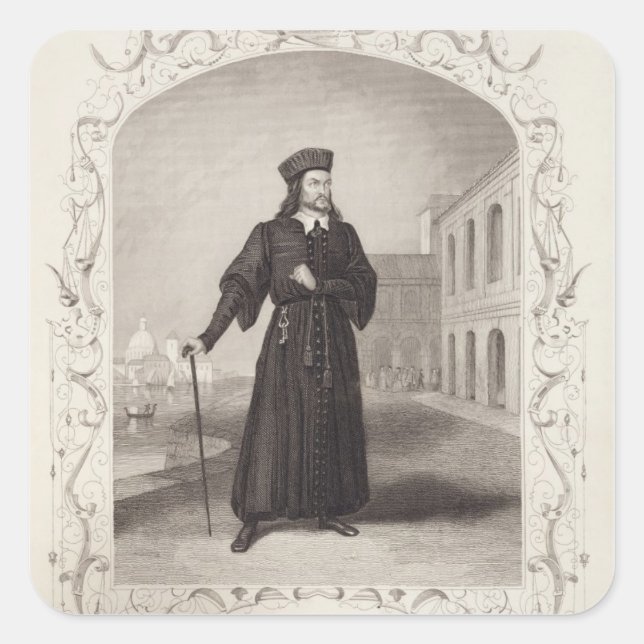 Mr Macready as Shylock, Act I Scene 3, in 'The Mer Square Sticker (Front)