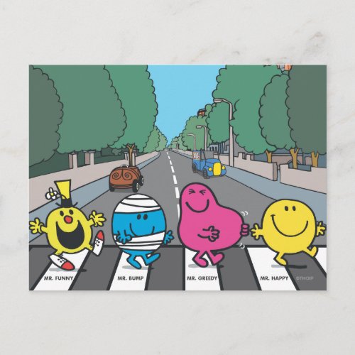 Mr Men Abbey Road Walkers Postcard