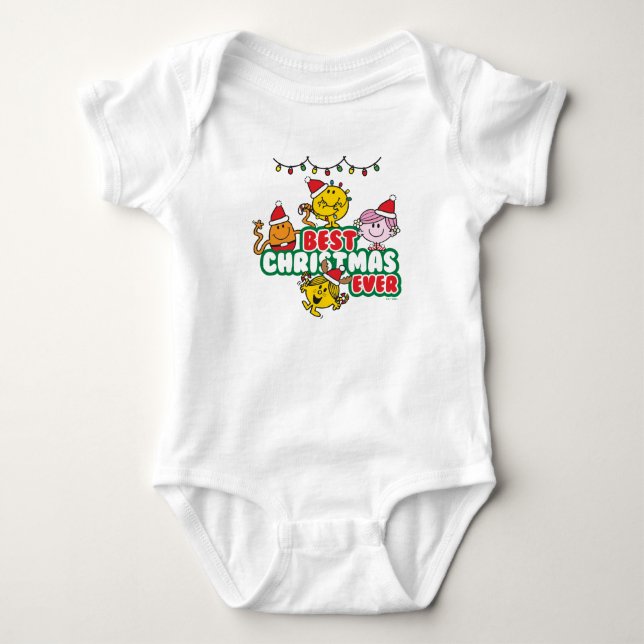 Mr Men Little Miss Best Christmas Ever Baby Bodysuit (Front)