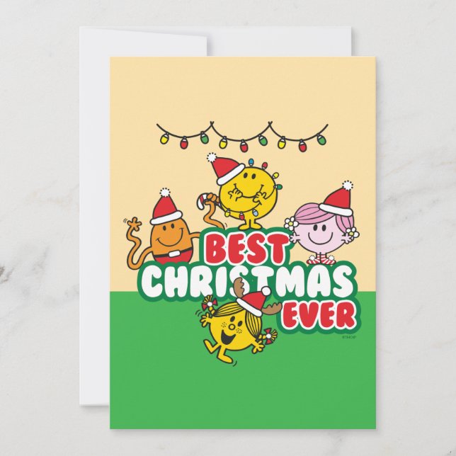 Mr Men Little Miss Best Christmas Ever Holiday Card (Front)