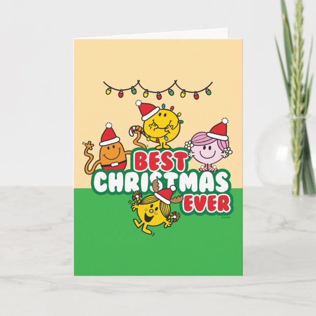 Mr Men Little Miss Best Christmas Ever Holiday Card (Front)