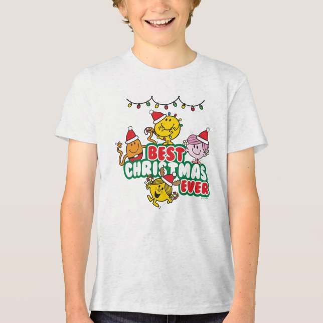Mr Men Little Miss Best Christmas Ever Tri-Blend Shirt (Front)