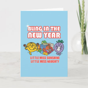 Mr. Men Little Miss Bling in the New Year Holiday Card